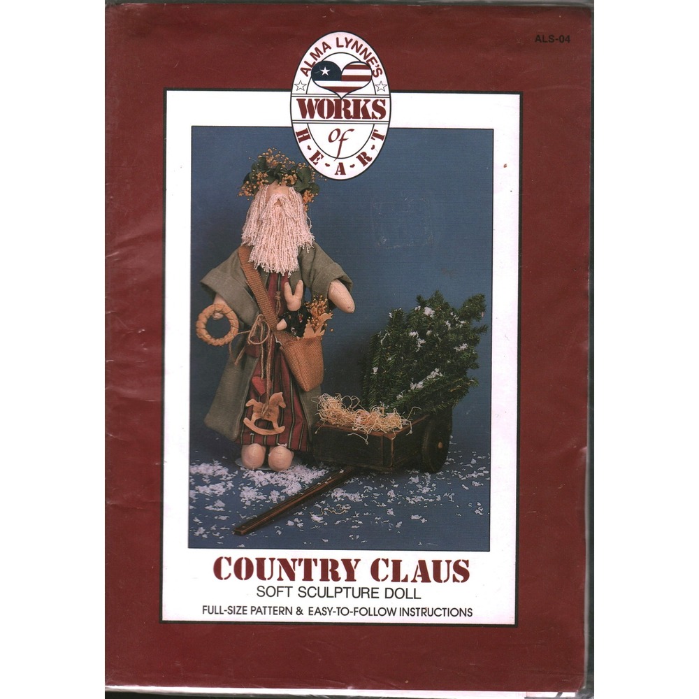Alma Lynne Country Claus Soft Sculpture Doll Sewing Pattern ALS-04 Vintage 1987